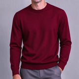 AIDASE  -  Men's Classic Crew Neck Knitwear Sweater Solid Color Pullover Casual Long Sleeve Jumper Autumn Winter Regular Fit Basic Tops aidase-shop