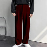 AIDASE  -  Men's formal straight-leg loose solid-color comfortable daily casual suit pants aidase-shop