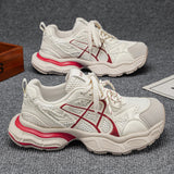AIDASE  -  Summer New Couple Dad Shoes, Mesh Lace-up Thick Sole Heightening Sneakers, Breathable All-match Casual Sports Shoes aidase-shop