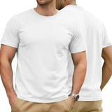 AIDASE  -  Men's Cotton Solid T-shirt Summer Casual Crew Neck Short Sleeve Sport Tee aidase-shop