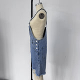 AIDASE  -  Fashion Hole Ripped Jeans Men Jumpsuit Denim Shorts Summer Vintage Frayed Bodysuits Overalls Strap Short Pants Streetwear Male aidase-shop