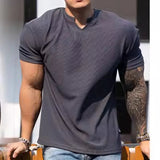 AIDASE  -  Spring/summer Heavy Fabric Shoulder Pads With Large Anti-wrinkle Quick Drying Fitness Wear Sports Short T-sleeves For Men aidase-shop