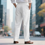 AIDASE  -  Men's Casual Pants Summer Thin Imitation Hemp Small Square Loose Beach Straight Sports Trousers Comfortable Breathable Garment aidase-shop
