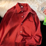AIDASE  -  Spring Summer Men's Shirt Trendy Literary Stylish Loose Fit Versatile Long Sleeve Shirt aidase-shop