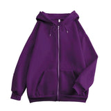 AIDASE  -  Unisex Hooded Sweatshirts Zippered Solid Color Sweatshirts Loose Trendy Couple Hoodie Jackets Comfortable Hoodies for Men aidase-shop