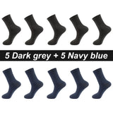 AIDASE  -  10Pairs Men Socks Organic Cotton Breathable Black White Business Socks Casual Spring Summer for Male Plus Size EUR38-48 aidase-shop