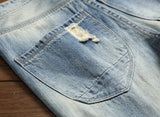 AIDASE  -  Retro Ripped Men's Denim Shorts Streetwear Hip Hop High Street Fashion Casual Short Jeans Male Stretch Straight Ripped Shorts aidase-shop