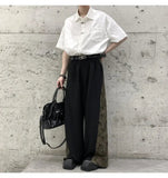 AIDASE  -  New Chinese Style Men Shirt Summer Niche Jacquard Metal Buckle Decoration Casual Short Sleeve Lapel Male Tops aidase-shop