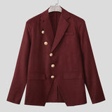 AIDASE  -  Men Blazer Solid Color Lapel Long Sleeve Button Casual Male Suit Streetwear Spring Autumn Elegant Fashion Thin Coats Men aidase-shop