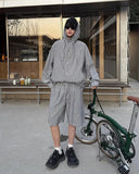 AIDASE  -  Summer Men's Sets Long Sleeved Hooded Shirt Trendy Summer Fashion Set Contrast Color Long Sleeve Casual aidase-shop