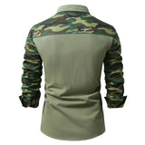 AIDASE  -  New Long Sleeve Shirts Men Camouflage Patchwork Casual Shirt Fashion Turn Down Collar Male Outdoor Cargo Blouse Four Seasons aidase-shop
