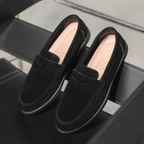 AIDASE  -  Leather Loafers Men's Business Casual Flat Heel Breathable Comfortable Spring Autumn Seasonal Fashion Single Shoes Slip-On aidase-shop