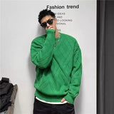 Aidase Pullovers Male Warm Knitwear Fleeced Round Collar Solid Color Men's Knit Sweater Crewneck Korean Reviews Clothes Designer Style