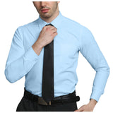 AIDASE  -  Mens Business Dress Shirt Casual Button Down Long Sleeve Shirts Regular Fit Solid Loose Regular Fit Formal Dress Men'S Shirt aidase-shop