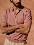 AIDASE  -  Casual Men's Slim Fit Polo Shirts Summer Fashion Solid Color Buttoned Polo Neck Tops Knitting Mens Short Sleeve Button-up Polos aidase-shop