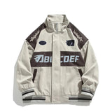 49.39Aidase Retro Bomber Jacket Men Vintage Racing Baseball Jackets Couple Motorcycle High Street Loose Patchwork Coats Spring Autumn aidase-shop