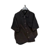 AIDASE  -  Men's Black Long Sleeved Shirts Unique Printed Lapel Tops Featuring A Single Breasted Design Male Clothing aidase-shop
