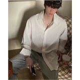 AIDASE  -  Korean Version Solid Color Elastic Fashionable Top Men Solid Color Free Long-sleeved Shirt for Autumn New High-end Trendy Shirt aidase-shop