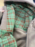 AIDASE  -  American Retro Brown Checkered Hooded Sweatshirt Women's Autumn New Casual Cardigan Jacket Trendy Long Sleeved Loose Outwear aidase-shop
