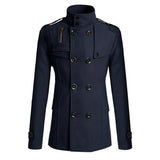 AIDASE  -  Men's Streetwear Solid Color Mid-length Woolen Coat Fashion Casual Button-down Suit Collar Jacket Leisure Luxury Retro Clothes aidase-shop