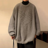 AIDASE  -  Casual Men Knitwear Sweater Square Block Jacquard Patchwork Design Long Sleeve Round Neck Solid Color Pullovers 21E7644