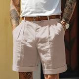 AIDASE  -  Men's Shorts Summer Pleated Pockets Comfortable Breathable Fashion Casual Versatile Men's Clothing aidase-shop