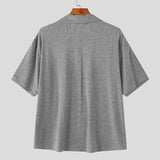 AIDASE  -  Men Shirt Solid Color Lapel Short Sleeve Loose Men Clothing Summer Streetwear 2025 Korean Style Fashion Casual Male Tops aidase-shop