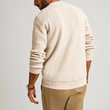 Aidase Fashionable Waffle Knitted Sweaters Men Casual Solid Color Long Sleeve Crew Neck Knit Jumper Top Mens Autumn Trendy Slim Sweater aidase-shop