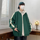 AIDASE  -  Spring Autumn Men Jacket Double-sided Wear Collar Design Version Loose Slim Fashion Trend All-purpose Fabric Breathable Comfort aidase-shop