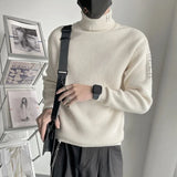 Aidase Knitted Sweaters for Men Turtleneck High Collar Black Man Clothes Pullovers Coat Jacket Letter Maletry New in Plus Size Casual aidase-shop