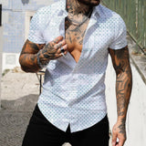 Aidase 3D Digital Geometric Tropical Print Shirt Men Short sleeve Lapel Casual Top Summer New Fashion Vintage Shirts Clothing Male