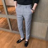 Aidase Slim Fit Social Man Suits Pants Tailoring Business Tressed Elastic Stretch Trousers for Men Dress Chinese Homme Summer Up