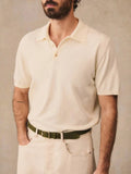 AIDASE  -  Casual Men's Slim Fit Polo Shirts Summer Fashion Solid Color Buttoned Polo Neck Tops Knitting Mens Short Sleeve Button-up Polos aidase-shop