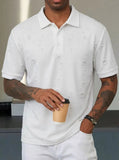 AIDASE  -  Men's Textured Short Sleeve Polo Shirt Casual Turn Down Collar Button Placket Top with Multiple Color Options aidase-shop