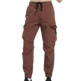AIDASE  -  Autumn Multiple Pockets Men's Cargo Pants Slim Casual Trousers Streetwear Men Jogging Solid Elastic Waist Cotton Work Pants Man aidase-shop