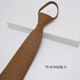 AIDASE  -  British Style Fashion TR Fabric Plaid Neck Ties For Men Formal Brown Khaki Wool Clip Tie Luxury Soft Free Knot Lazy-tie Cravat aidase-shop