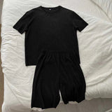 AIDASE  -  Men's Big Size Casual Suit Summer Thin Loose Regular Shoulder Short Sleeve Two Piece Set For 150kg aidase-shop