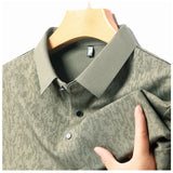 Aidase Business Casual Men's Printed Slim-fit Polo Shirt, Classic Polo Shirt, Breathable, Stretchable, Summer Short-sleeve T-shirt.2024 aidase-shop