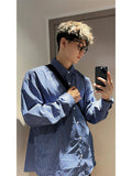 AIDASE  -  Blue Plaid Long Sve irt for Men Spring Autumn Youth Sle Cleanfit Outerwear Casual Faionable Teenage Boy's irt aidase-shop