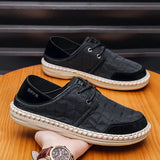 AIDASE  -  Men's Two-Way Wear Driving Shoes Slip-On Beijing Style Casual Fishing Boat Shoes Breathable Low Cut Comfortable All-Season aidase-shop