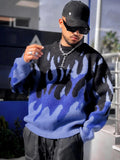 Aidase Fire Flame Graphic Y2K Aesthetic Sweater
