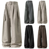 AIDASE  -  Men Sweatpants Korean Fashion Sportswear Mens Wide Leg Old Baggy Pants Casual Zipper Fly Pants Elastic Waist Roupas Masculinas aidase-shop