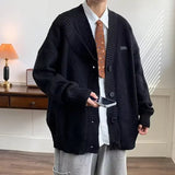 AIDASE  -  Fall Winter V-Neck Knitted Sweater Cardigan Men's Solid Color Casual Style Lazy Fashion Outerwear Comfortable Soft Material aidase-shop