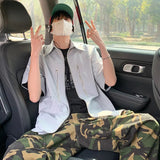 AIDASE  -  Summer Short Sleeved Shirt Men Oversized Black Casual Shirt Men Streetwear Korean Loose Zipper Shirt Mens Hawaiian Shirts aidase-shop