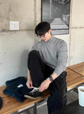 AIDASE  -  Fce Lined mid Ne Knitted Sweater for Men Autumn Winter f High Collar Warm Base Layer irt Casual Sle Polyeste... aidase-shop
