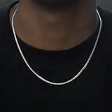 AIDASE  -  3MM Retro Miami Cuban Link Chain Necklace Simple Stainless Steel Men's Necklace Fashion Jewelry Accessories aidase-shop