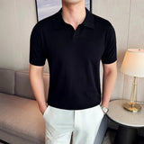 AIDASE  -  Men's Cooling Tencel Polo Shirt - Summer Ice Silk Knit Top with Fold Collar, Breathable Short Sleeve & Stylish Contoured Design aidase-shop