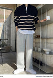 Autumn Men's Luxury Knitted Patchwork Pullovers Sweater Korean Turtleneck Zipper Long Sleeve Loose Stylish Texture M-3XL aidase-shop