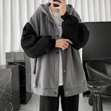 AIDASE  -  Casual Loose Men's Open Cardigan Jacket Autumn New Style Korean Version Splicing Hoodie Couple's Outfit Versatile Streetwear aidase-shop