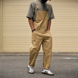 AIDASE  -  Men's Loose Khaki Bib Overalls Casual Big Pockets Cargo Pants Adjustable Suspenders Jumpsuits Coveralls Dungarees aidase-shop